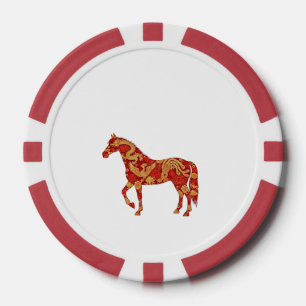 Chinese New Year Horse with Dragon Phoenix Poker Chips