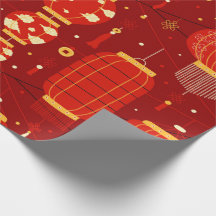 Chinese New Year Lamps Wrapping Paper