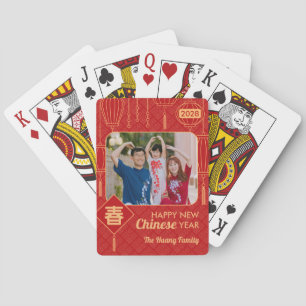 Chinese New Year Lantern Photo Poker Cards