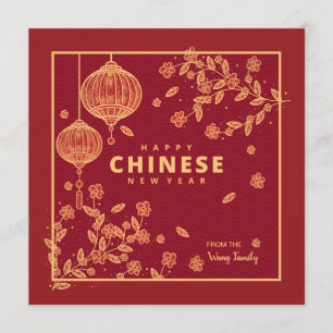 Chinese New Year Lanterns Holiday Card