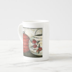 Chinese New Year Lanterns with Floral Print Bone China Mug