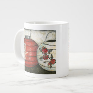 Chinese New Year Lanterns with Floral Print Large Coffee Mug