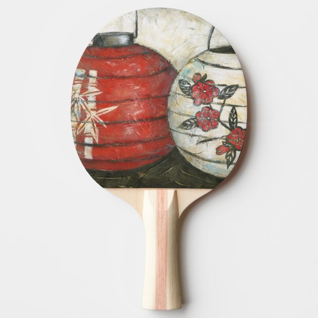 Chinese New Year Lanterns with Floral Print Ping Pong Paddle (Front)