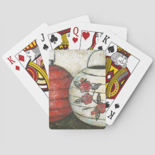 Chinese New Year Lanterns with Floral Print Playing Cards
