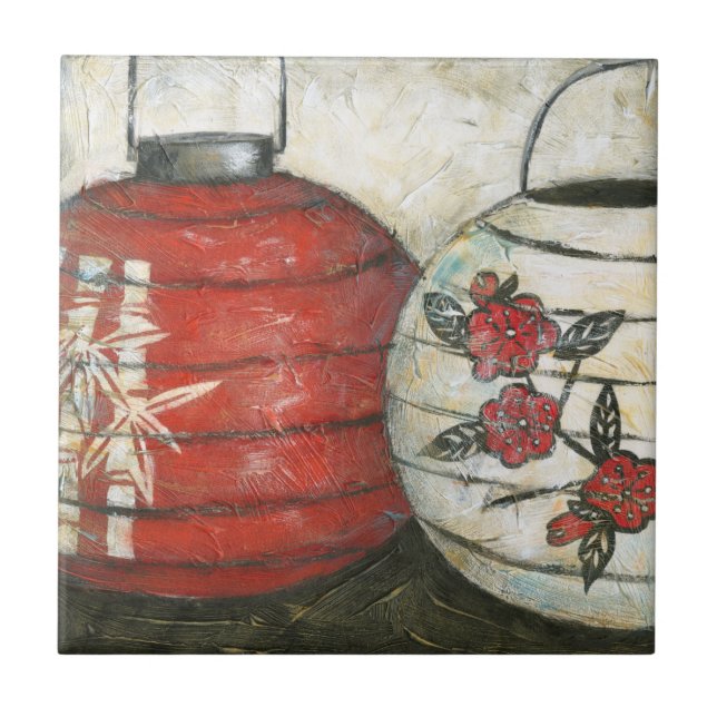 Chinese New Year Lanterns with Floral Print Tile (Front)