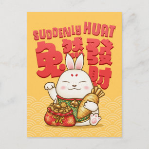 Chinese New Year Lucky Rabbit Holiday Postcard