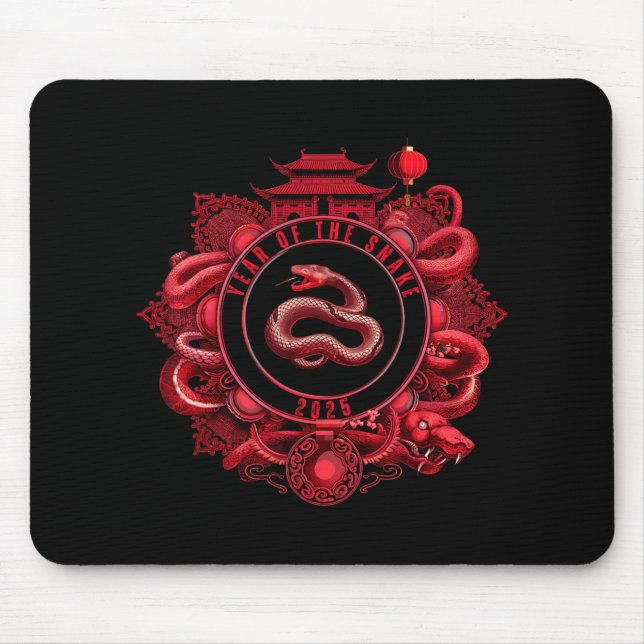 Chinese New Year Lunar New Year Of The Snake 2025  Mouse Pad (Front)