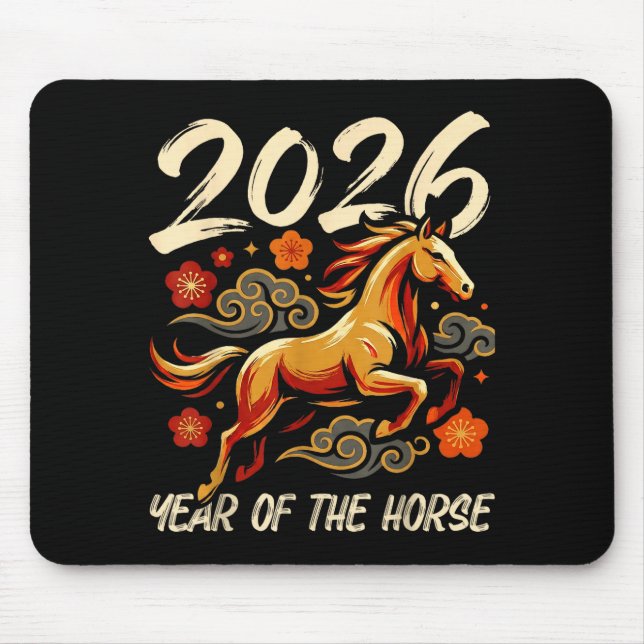 Chinese New Year Lunar Year Of The Horse 2026  Mouse Pad (Front)