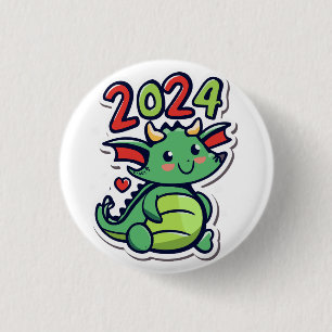 Chinese New Year Of The Dragon  1 Inch Round Button