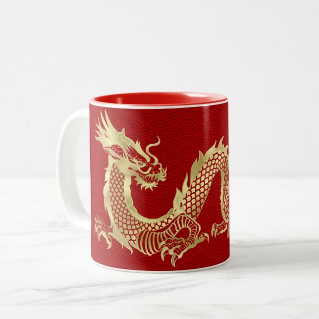 Chinese New year of the Dragon 2024 Two-Tone Coffee Mug (Front Left)