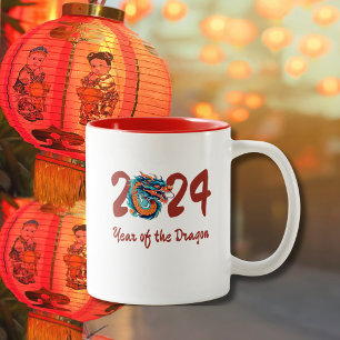 Chinese New Year of the Dragon Chinese Zodiac Gift Two-Tone Coffee Mug
