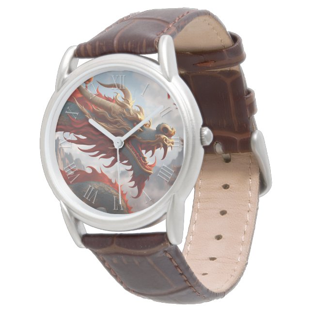 Chinese New Year of the Dragon Zodiac Birthday W Watch (Angled)