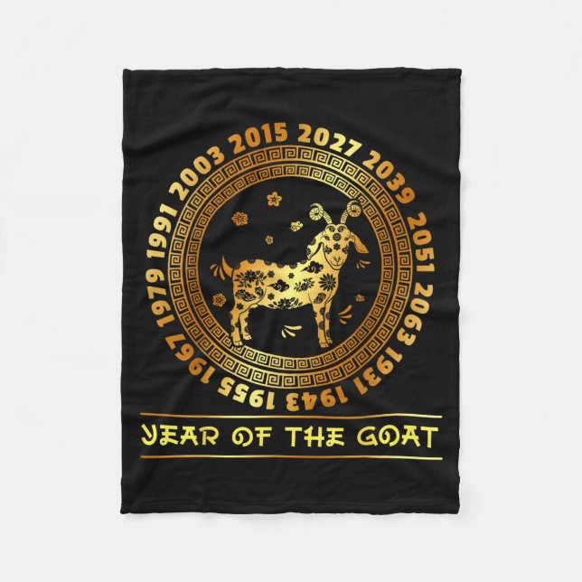 Chinese New Year Of The Goat Chinese Zodiac Year 2 Fleece Blanket (Front)