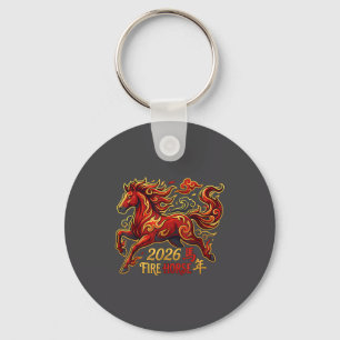 Chinese New Year Of The Horse 2026 Fire Horse Chin Keychain