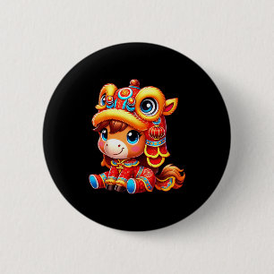 Chinese New Year Of The Horse 2026 Lunar New Year  2 Inch Round Button