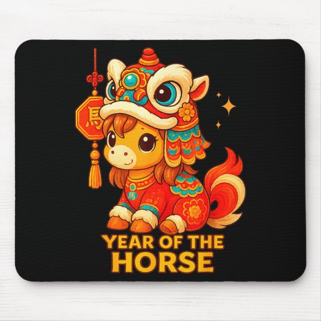 Chinese New Year Of The Horse 2026 Lunar New Year  Mouse Pad (Front)