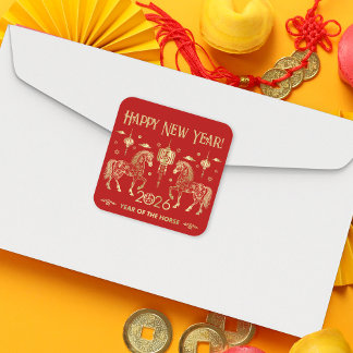 Chinese New year of the Horse 2026 Square Sticker