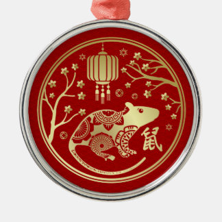 Chinese New Year of the Metal Rat 2020 Metal Ornament