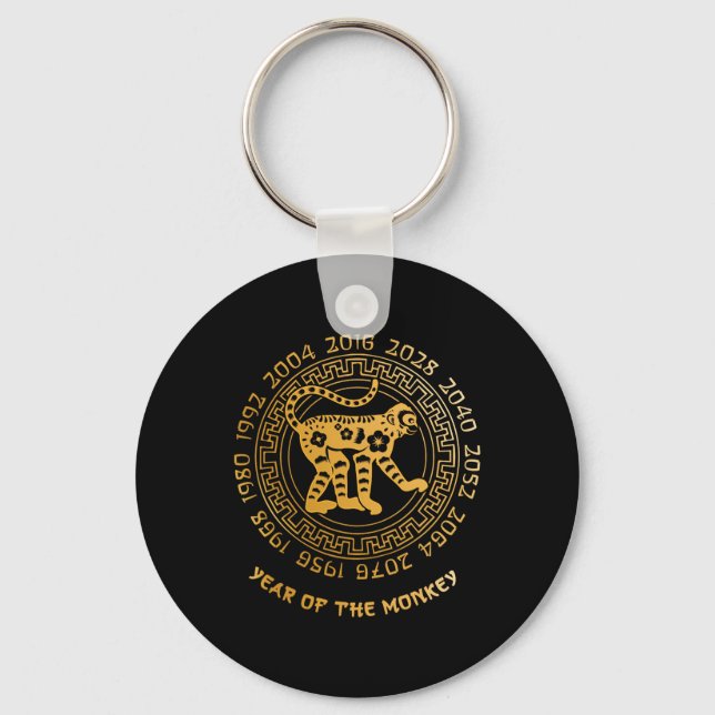 Chinese New Year Of The Monkey Chinese Zodiac Year Keychain (Front)