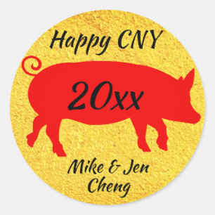 Chinese New Year of the Pig Classic Round Sticker
