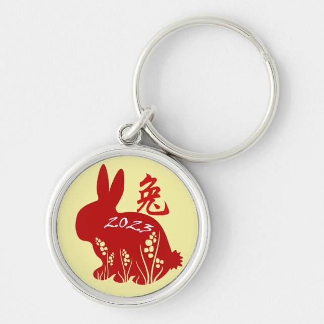 Chinese New Year of the Rabbit 2023 Chinese Zodiac Keychain (Front)