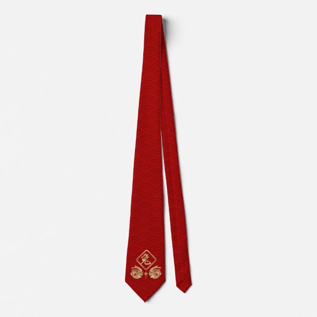 Chinese New Year of the Rabbit 2023  Tie (Front)