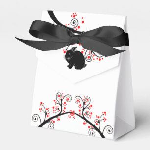 Chinese New Year of the Rabbit and Red Blossoms Favor Box