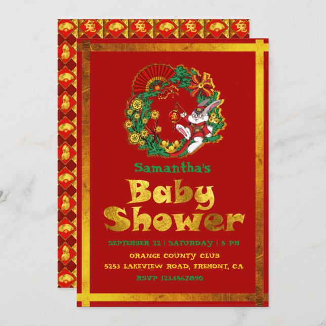 Chinese New Year of The Rabbit Invitation (Front/Back)