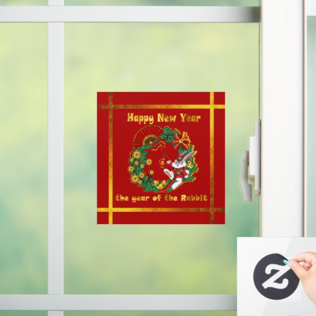 Chinese New Year of The Rabbit Window Cling (Home)