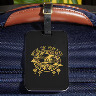 Chinese New Year of the Rat 2020 Silhouette Luggage Tag