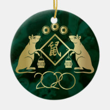 Chinese New Year of the Rat - Malachite and Gold