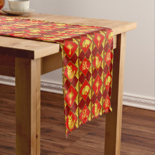 Chinese New Year of The Rat Pattern Short Table Runner