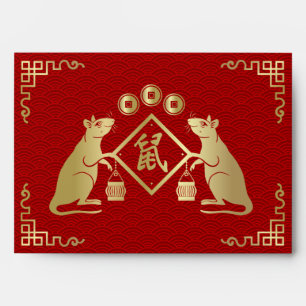 Chinese New Year of The Rat   - Red and Gold Envelope