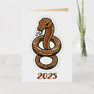 Chinese New Year Of The Snake 2025  Foil Greeting Card
