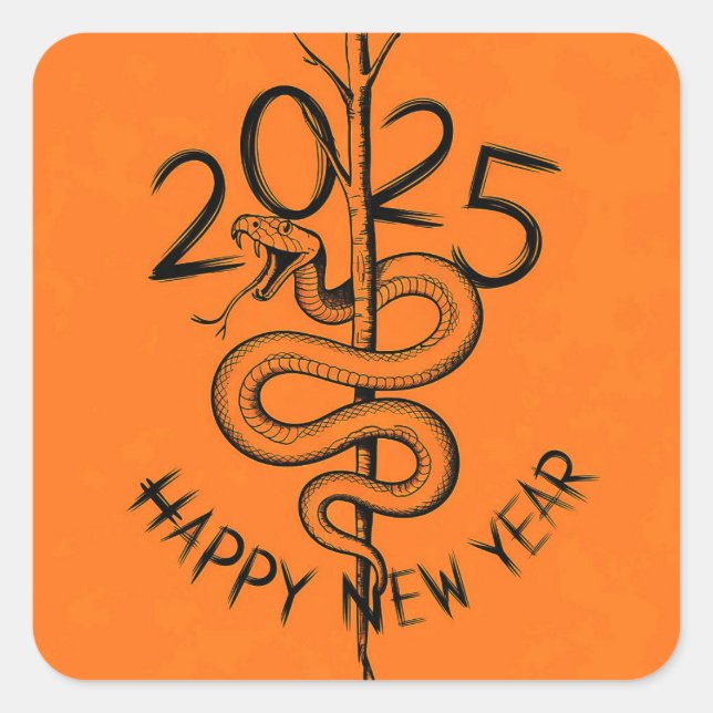 Chinese New year of the Snake 2025 Square Sticker (Front)