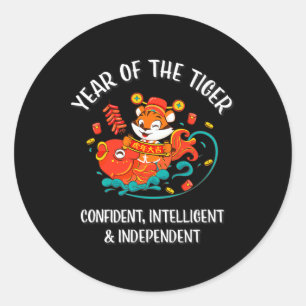 Chinese New Year Of The Tiger 2022  Classic Round Sticker