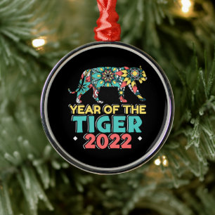 Chinese New Year of the Tiger 2022 - Mandala Metal Ornament