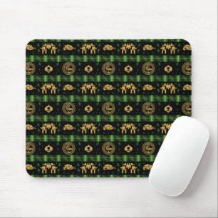 Chinese New Year of the Tiger Green Pattern Mouse Pad