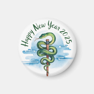 Chinese New Year Of The Wood Snake 2025 Magnet