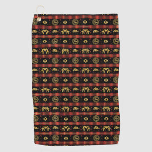 Chinese New Year of Tiger Red Check Pattern Golf Towel
