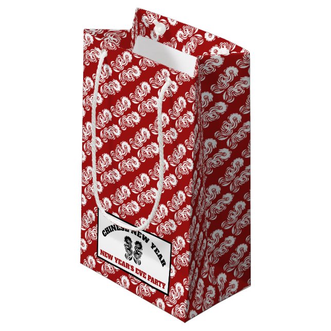 Chinese New Year Oriental Dragon Small Gift Bag (Front Angled)