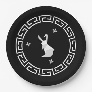 Chinese New Year Origami Rabbit & Stars Paper Plat Plate