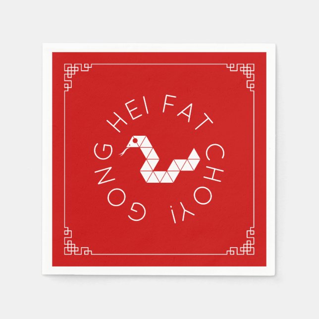 Chinese New Year Origami Snake Napkins (Front)