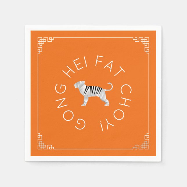 Chinese New Year Origami Tiger Napkin (Front)