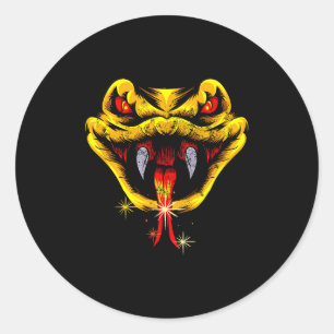 Chinese New Year Outfit Snake T Shirt 2025 Lunar Z Classic Round Sticker