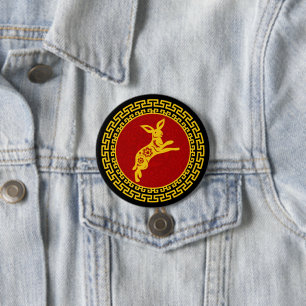 Chinese New Year Rabbit Ornament Button