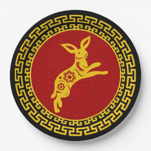 Chinese New Year Rabbit Ornament Paper Plate
