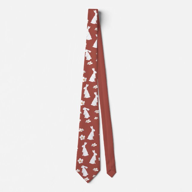 Chinese New Year Rabbit Pattern Tie (Front)