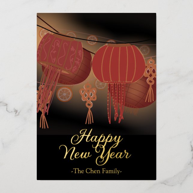 Chinese New Year Red Gold Lantern (Front)