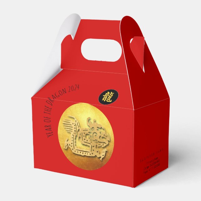 Chinese New Year Red Golden Dragon 2024 GFB Favor Box (Back Side)
